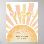 Meisje A Little Ray of Sunshine Baby shower Welkom Poster (Voorkant)