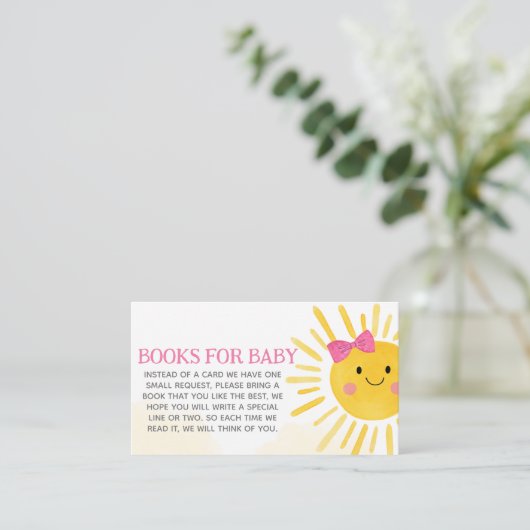 Meisje A Little Ray of Sunshine Boeken voor Baby Informatiekaartje (Staand voorkant)
