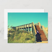 Meisje aan boord van het strand, langs de Golfkust Briefkaart (Voorkant / Achterkant)