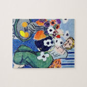 Meisje aan de telefoon met bloemen legpuzzel (Horizontaal)