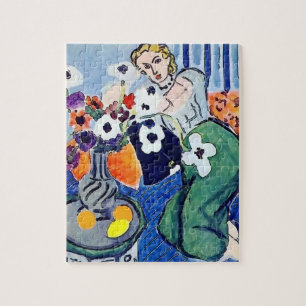 Meisje aan de telefoon met bloemen legpuzzel