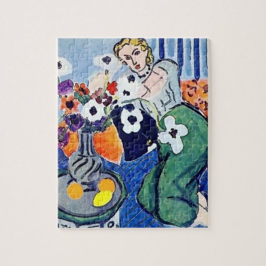 Meisje aan de telefoon met bloemen legpuzzel (Verticaal)