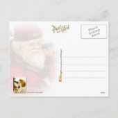 Meisje aan de telefoon met de Kerstman Feestdagenkaart (Achterkant)