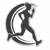 Meisje aan het lopen sticker (Voorkant)