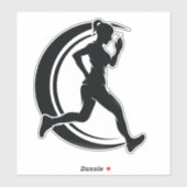 Meisje aan het lopen sticker (Vel)
