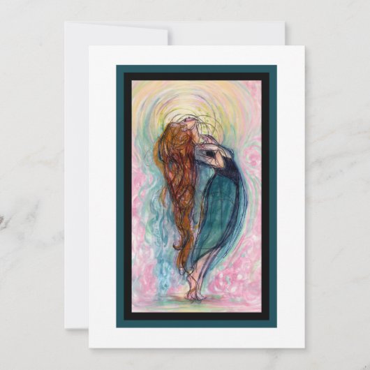 "Meisje aanbidt." Enkele kaart (Voorkant)