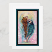 "Meisje aanbidt." Enkele kaart (Voorkant / Achterkant)