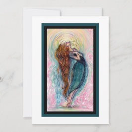 "Meisje aanbidt." Enkele kaart