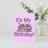 Meisje Aap 3e Verjaardag Tshirts en geschenken Briefkaart (Staand voorkant)