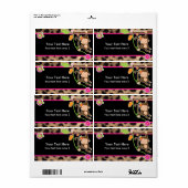 Meisje Aap Chic Safari Jungle Zwart Sticker Label (Full Sheet)