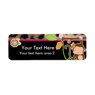 Meisje Aap Chic Safari Jungle Zwart Sticker Label