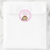 MEISJE AAP Sweet Safari Baby shower sticker SST#1 (Tas)