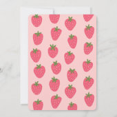 Meisje Aardbei Berry Eerste 1e Verjaardag Kaart (Achterkant)