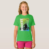 Meisje Abstract Hockey Speler T-shirt (Voorkant volledig)