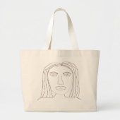 Meisje abstract Tekenkunst Grote Tote Bag (Voorkant)