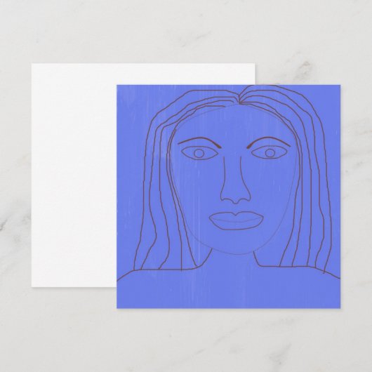Meisje abstract Tekenkunst Kaart (Voorkant / Achterkant)