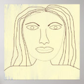 Meisje abstract Tekenkunst Poster (Voorkant)