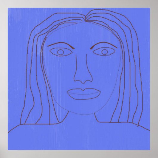 Meisje abstract Tekenkunst Poster (Voorkant)