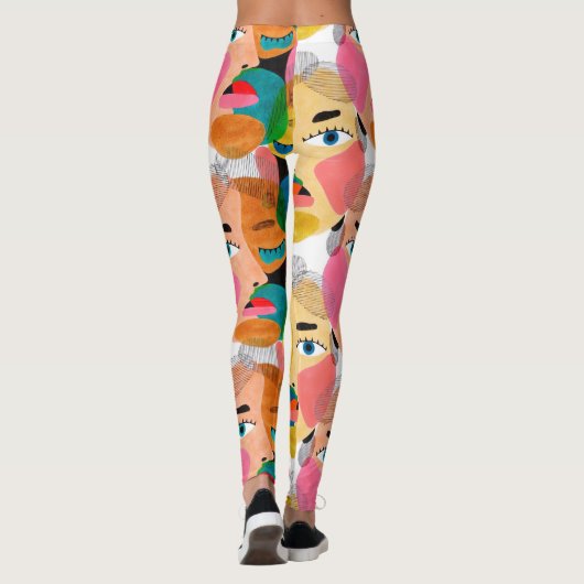 Meisje abstracte kunst leggings (Achterkant)