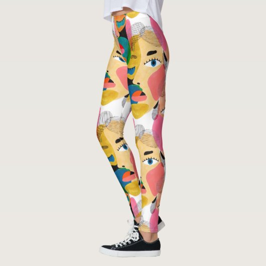 Meisje abstracte kunst leggings (Links)
