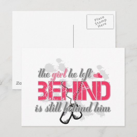 Meisje achter briefkaart (Voorkant / Achterkant)