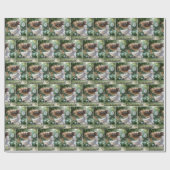 Meisje achtervolgt vlinders met een net cadeaupapier (Vlak)