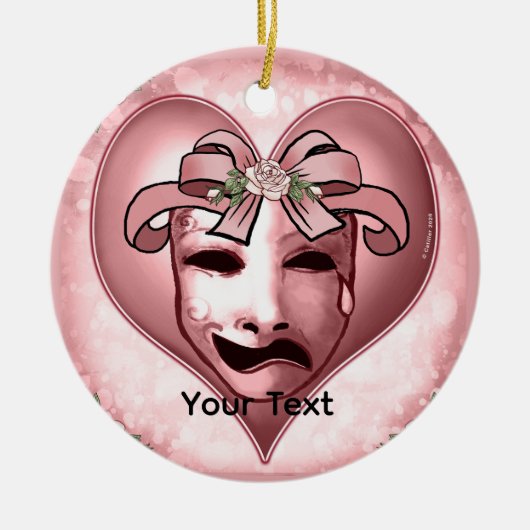 Meisje Acteur Masker  Keramisch Ornament (Voorkant)