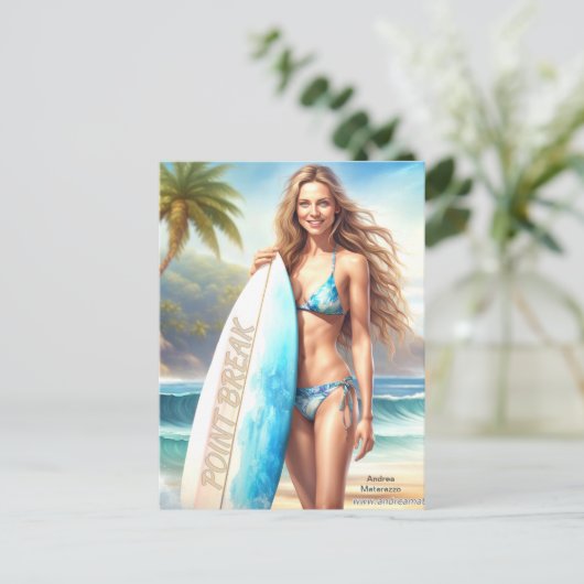 Meisje Action Point Break Briefkaart (Staand voorkant)