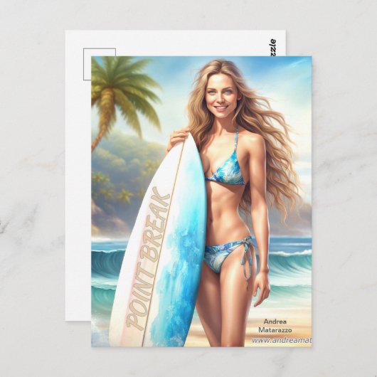 Meisje Action Point Break Briefkaart (Voorkant / Achterkant)