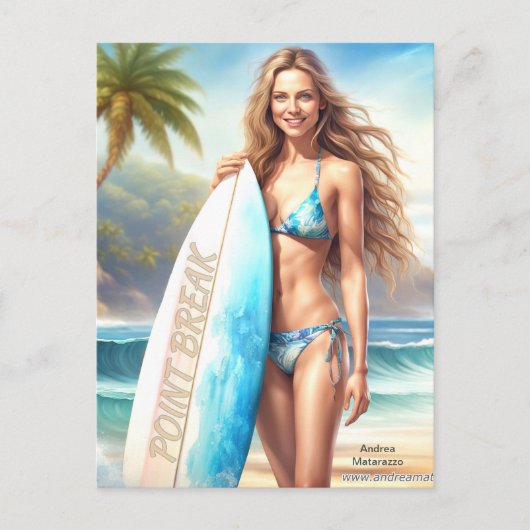 Meisje Action Point Break Briefkaart (Voorkant)