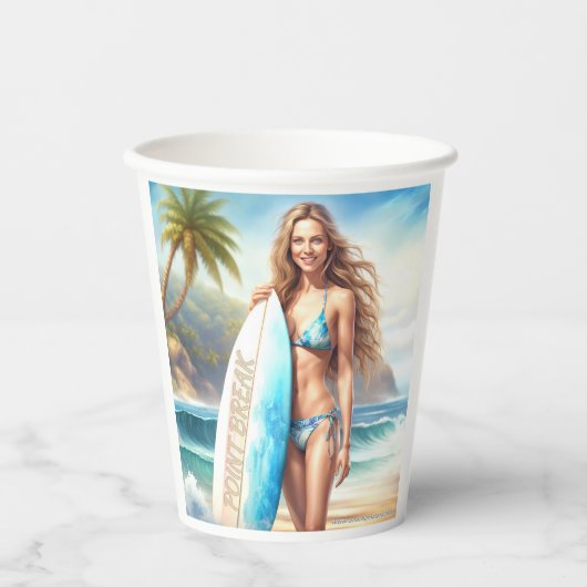 Meisje Action Point Break Papieren Bekers (Voorkant)