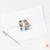 Meisje Action Point Break Vierkante Sticker (Envelop)
