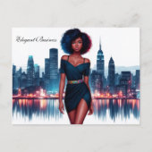 Meisje Afrikaans stijlvol Afro haar mode bedrijf Briefkaart (Voorkant)