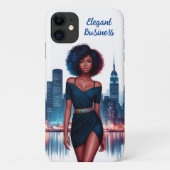 Meisje Afrikaans stijlvol Afro haar mode bedrijf Case-Mate iPhone Case (Achterkant)