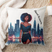 Meisje Afrikaans stijlvol Afro haar mode bedrijf Kussen (Deken)