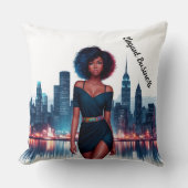 Meisje Afrikaans stijlvol Afro haar mode bedrijf Kussen (Voorkant)