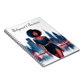 Meisje Afrikaans stijlvol Afro haar mode bedrijf Notitieboek (Rechterzijde)