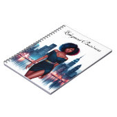 Meisje Afrikaans stijlvol Afro haar mode bedrijf Notitieboek (Linkerzijde)