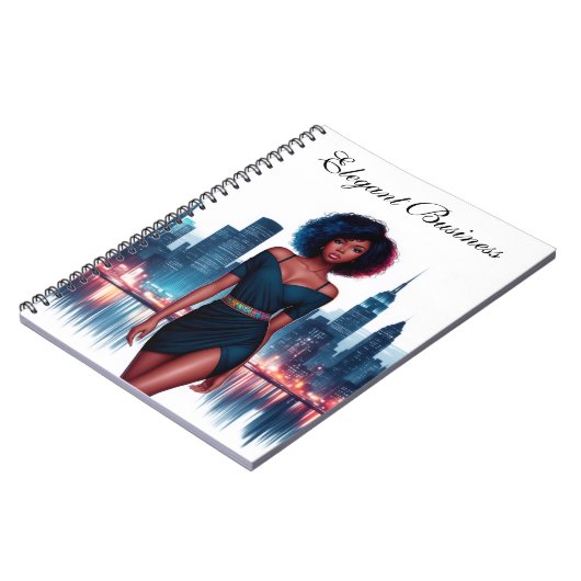 Meisje Afrikaans stijlvol Afro haar mode bedrijf Notitieboek (Linkerzijde)