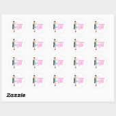 Meisje Afstuderen Congrats Design Ronde Sticker (Vel)