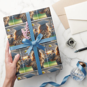 Meisje Afstuderen een vlammende vleermuis Cadeaupapier