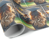 Meisje Afstuderen een vlammende vleermuis Cadeaupapier (Rol Hoek)