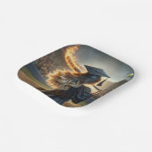 Meisje Afstuderen een vlammende vleermuis Papieren Bordje (Gebogen)