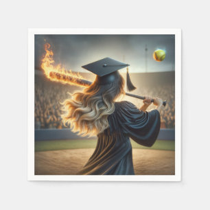 Meisje Afstuderen een vlammende vleermuis Servet