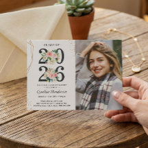 Meisje Afstuderen Foto Blush Pink Floral Afstudere