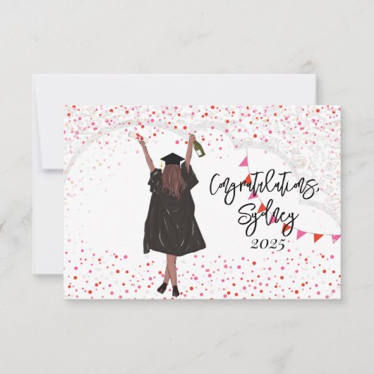 Meisje Afstuderen gefeliciteerd (Voorkant)