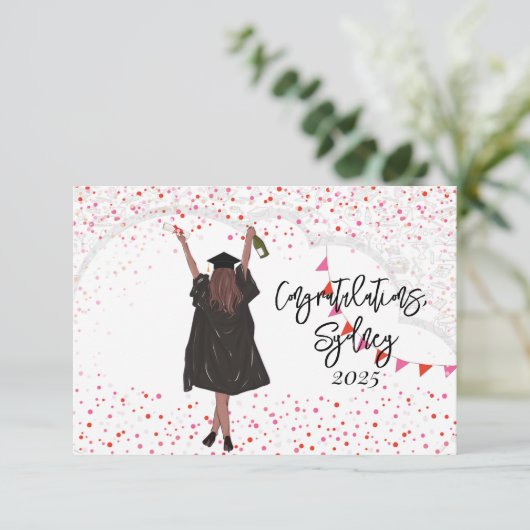 Meisje Afstuderen gefeliciteerd (Staand voorkant)