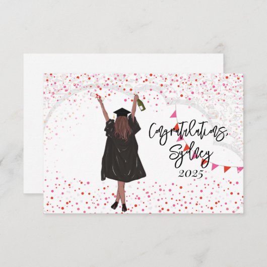 Meisje Afstuderen gefeliciteerd (Voorkant / Achterkant)