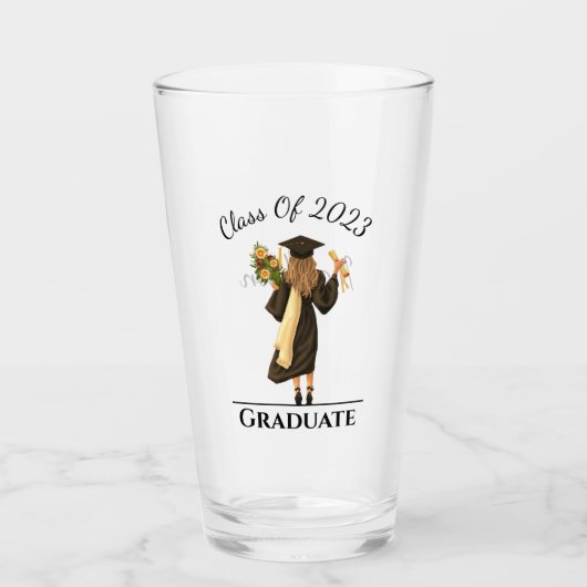 Meisje Afstuderen  jaar Glas (Voorkant)
