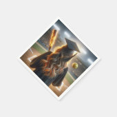 Meisje Afstuderen met vlammende vleermuis en softb Servet (Hoek)